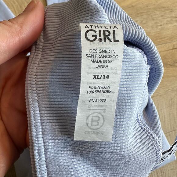 Athleta GIRL set of 2 leggings Chit Chat and Ribbed XL 14 - Picture 10 of 12